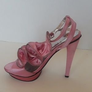 Promiscuous Gorgeous Pink Satin heeled shoes